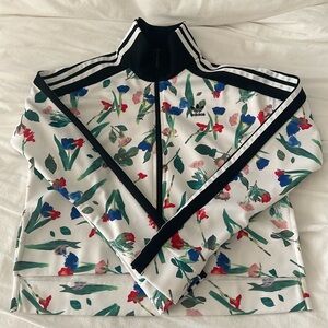 Adidas floral track jacket, xs